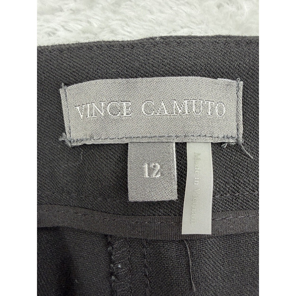 Vince Camuto Black Women's Dress Pants Mid-Rise Size 12 30x28 Diagonal Pattern - Picture 3 of 9
